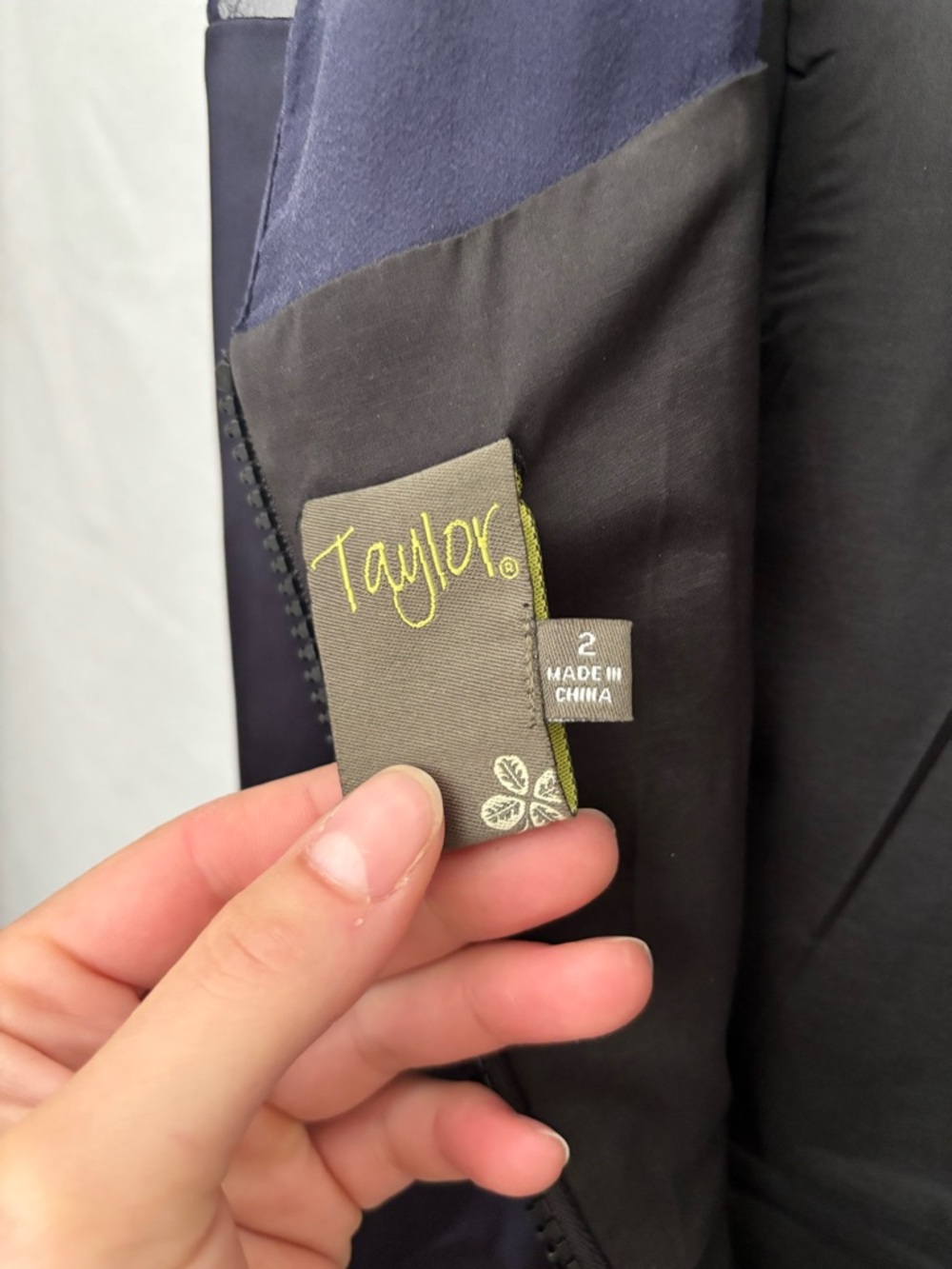 Taylor Navy Dress with Ruffled Applique - Picture 6 of 6